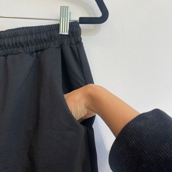 NWT - Romwe Black Drawstring Hem Sweatpants - Small - Picture 4 of 6